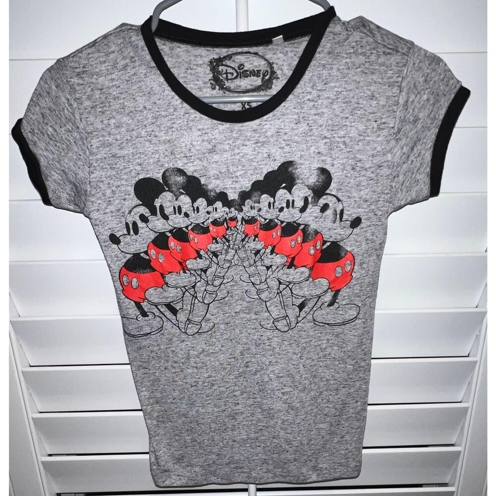 Kids Mickey Mouse Disney Mirrored Ringer T-Shirt‎
